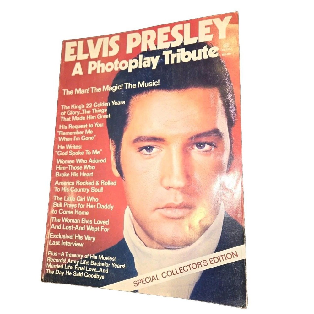 1977 Elvis Presley A Photoplay Tribute Collector's Edition Magazine, Elvis